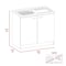 Tuhome Napoles Utility Sink with Cabinet, One Shelf, Double Door Cabinet, White/Light Oak MID6556 - alternate 8